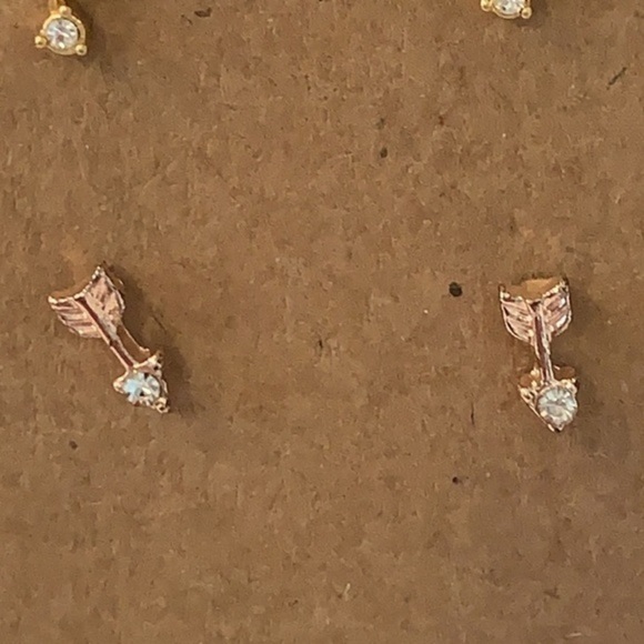 💐5/25 3 pair crystal rhinestone arrow ball stud - Picture 3 of 8